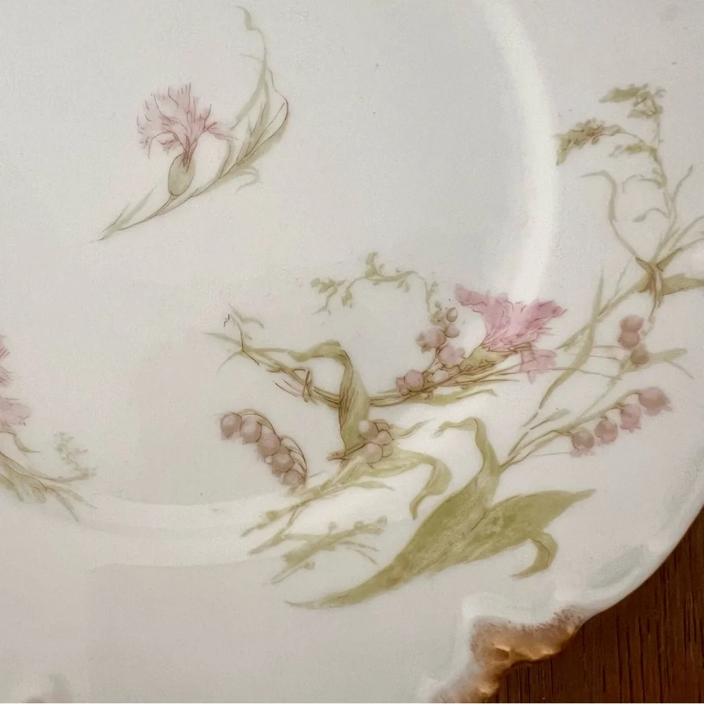 1‎ Pc Théodore Haviland Limoges Schleiger Salad Plate Pink Flower 8 1/2” Vintage